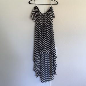 Hi-low chevron Dress