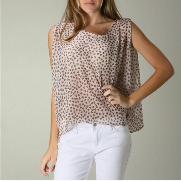 Moon Collection Pink And Brown Heart Top