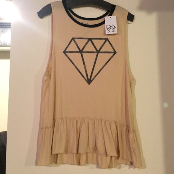 Peplum chaser diamond tank top