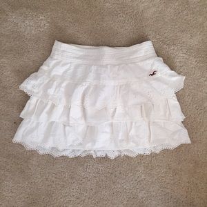 Hollister white ruffle skirt