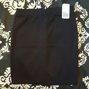 Black zippered mini skirt