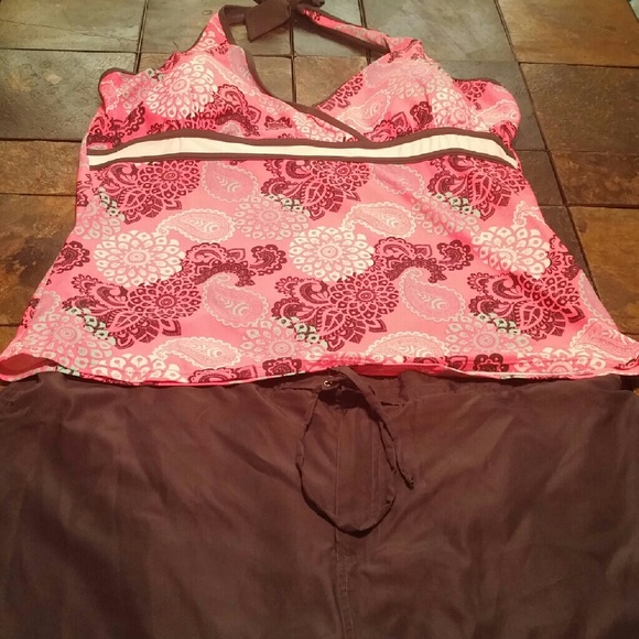 Two piece tankini with shorts