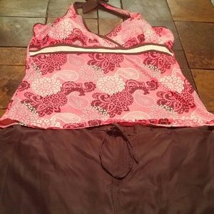 Two piece tankini with shorts