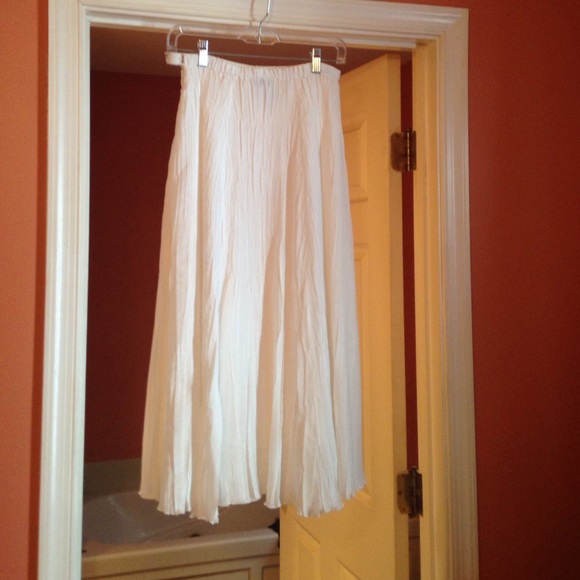 Long white summer skirt