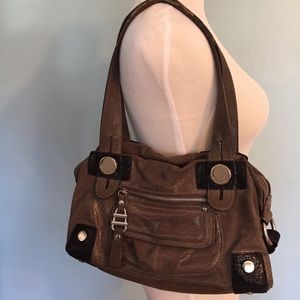 *SOLD* B. Makowsky Metallic Grey leather purse