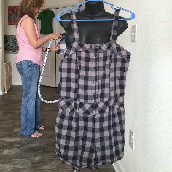 Gray and black romper. Super comfortable and cute