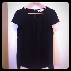 Ann Taylor LOFT black cap sleeved shirt