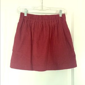 Wine corduroy mini skirt