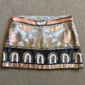 All Saints hand embellished Aztec skirt