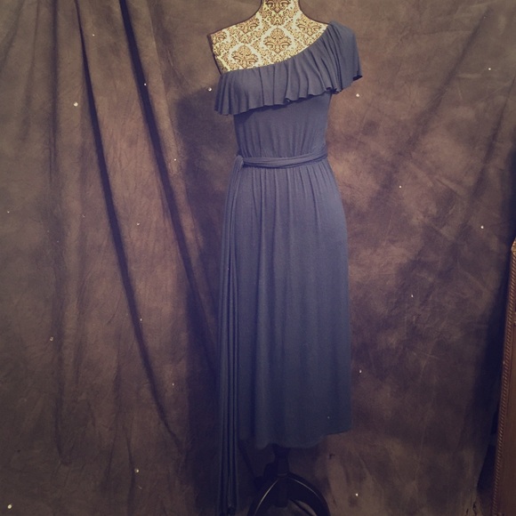 One Shoulder Dress with Sash Sz S