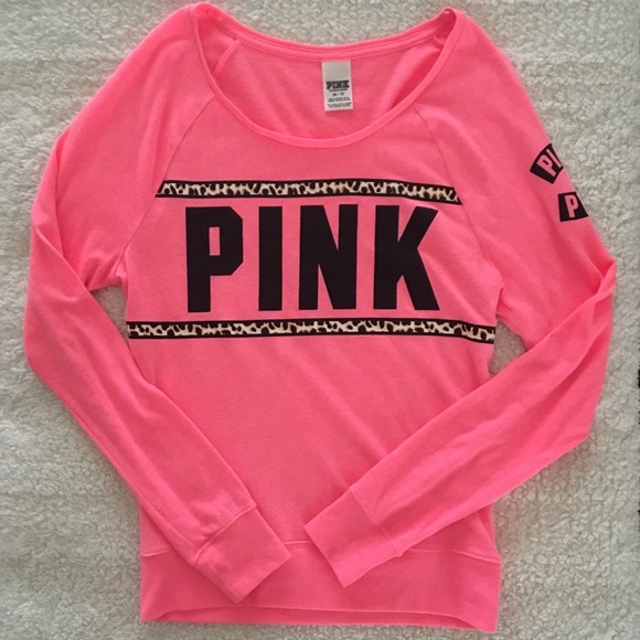 PINK Victoria's Secret Tops - Victoria's Secret PINK Long Sleeve Leopard