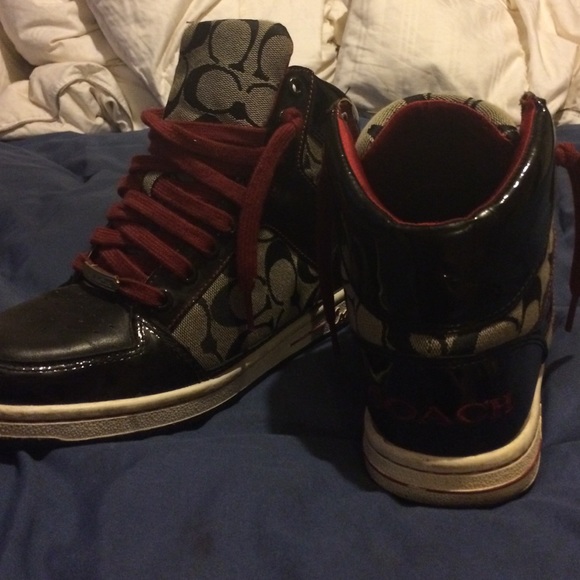 COACH® Outlet | High Line High Top Sneaker In Signature Canvas Coach high top sneakers