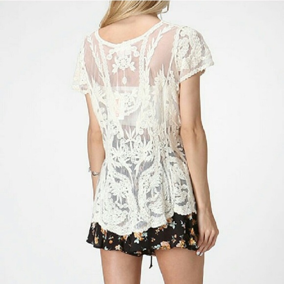 Crocheted Lace Boho Cardigans - Picture 2 of 3