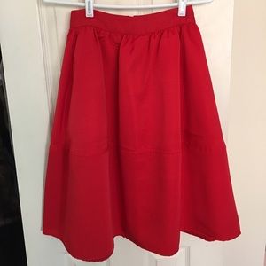 Red A-Line Skirt