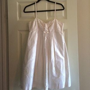BCBG White Dress with embroidered hem