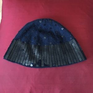 Marc Jacobs Black Sequin Beanie Hat