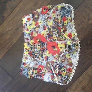 LF INSPIRED Floral Shorts with Fringe