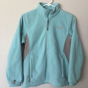 baby blue north face jacket