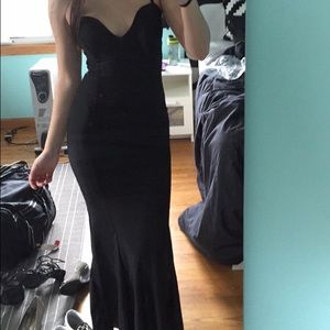 black mermaid prom dress