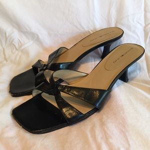 Bandolino black leather dress sandals size 9.5