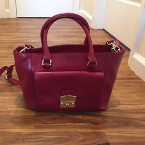 Red Leather Coccinelle Handbag
