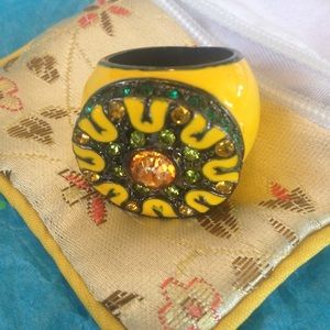 Enamel and Swarovski ring