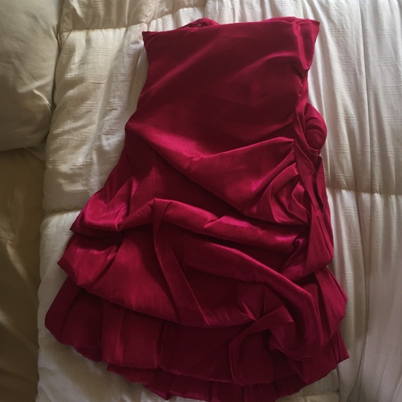 This is a fuchsia color dress. Only worn once - Picture 2 of 2