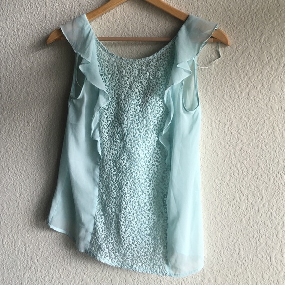 Light blue floral detail tank - only worn once!