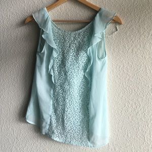 Light blue floral detail tank - only worn once!