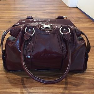 Maroon Patent Leather Michael Kors Handbag