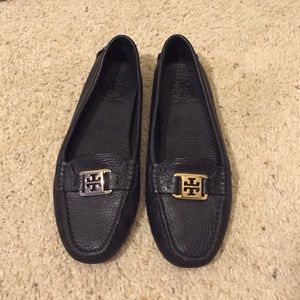 Black Tory Burch Kendrick Leather Driving Mocs