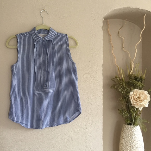 LOFT Tuxedo Pinstriped Shell - Picture 2 of 4