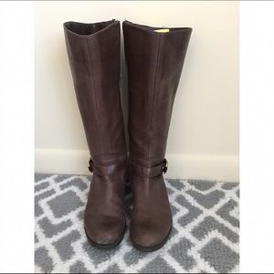 Brown Knee High Leather Boots
