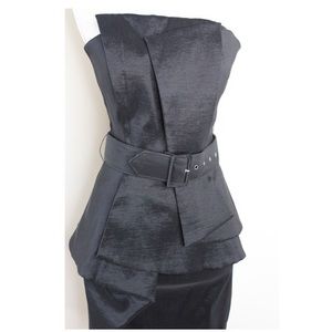 Asymmetrical Peplum Evening Dress by Caché