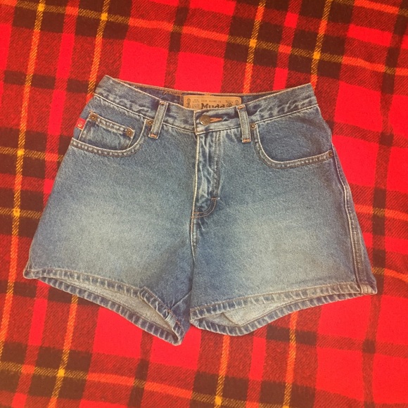 1990s High Waist Denim Shorts