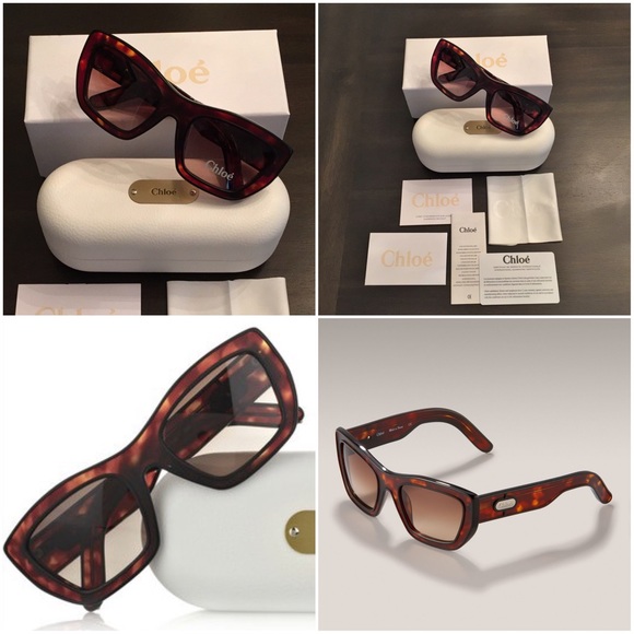New Authentic Chloe Sunglasses W Box, Case & Cards - Picture 2 of 7