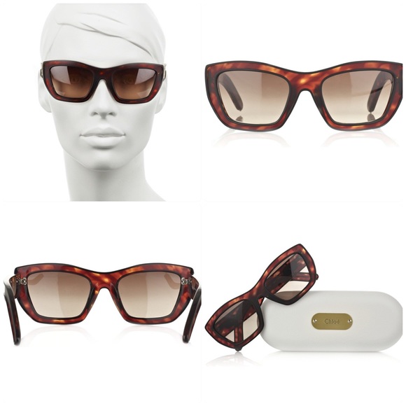 New Authentic Chloe Sunglasses W Box, Case & Cards - Picture 3 of 7