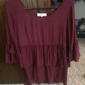 Burgundy top