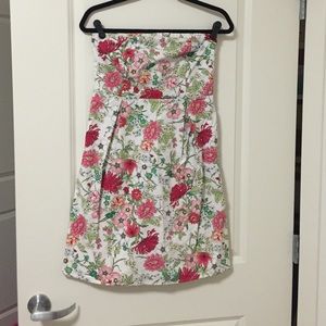 Strapless Cotton Floral Dress