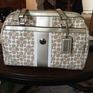 Gold coach bag