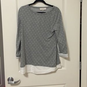 NWT Loft Polka Dot Two-in-One Shirt/Tunic