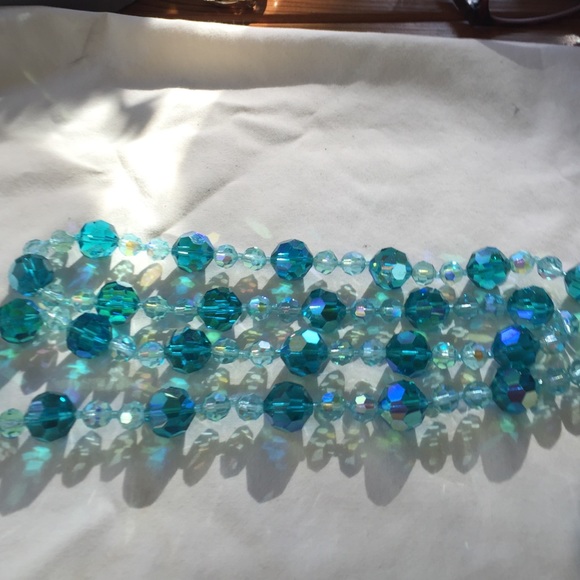 Vintage 35 inch crystal necklace.