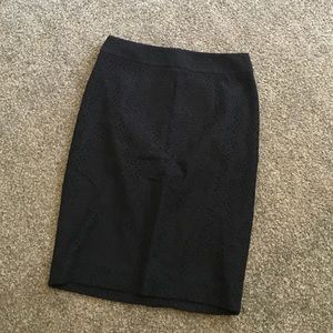 Black lace Banana Republic pencil skirt