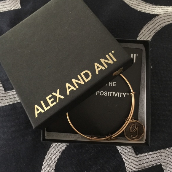 Initial "G" Alex and Ani Charm Bangle