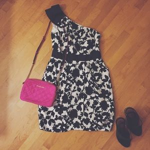 B&W floral party dress