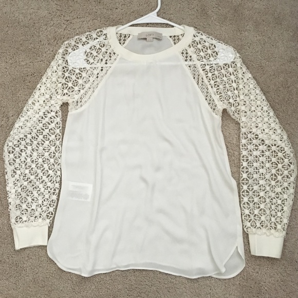 LOFT Lace Sleeved Blouse