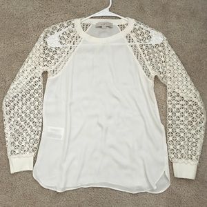 LOFT Lace Sleeved Blouse