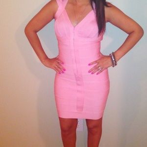 Pink bandage dress