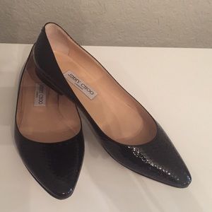 Jimmy Choo Alina Black Patent Flats