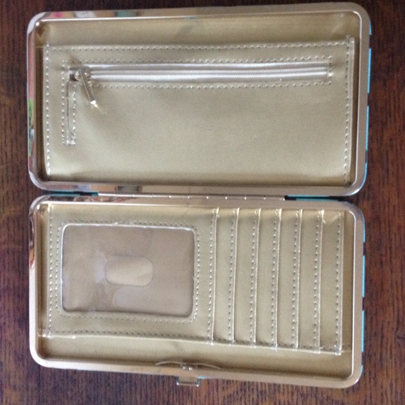 blue and black polka dot wallet - Picture 2 of 2